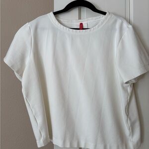 SPANX Air Essentials White Short-Sleeve Crewneck Top